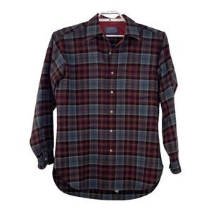 Pendleton Men’s Size Medium Wool Red Gray Plaid Shirt